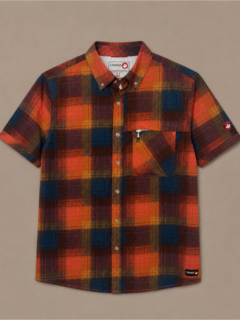 🍁 Canada Weather Gear Plaid Performance Button Front Shirt Size S